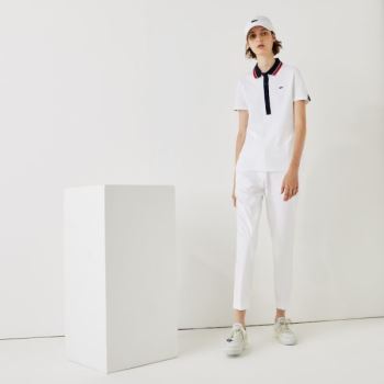 Lacoste SPORT Golf Pleated Tech Gabardine Pants Dámské - Kalhoty Bílé | CZ-fWF7ah